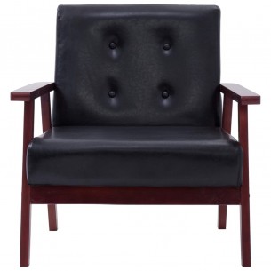 Ensemble de canapés 2 pcs Noir Similicuir