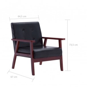 Ensemble de canapés 2 pcs Noir Similicuir