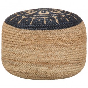 Pouf fait à la main Bleu 45 x 30 cm Jute