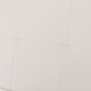 Canapé-lit réglable avec deux oreillers Similicuir Blanc crème