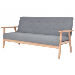 Canapé à 3 places Tissu Gris clair