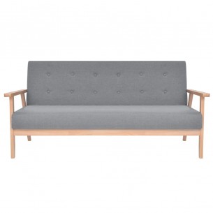 Canapé à 3 places Tissu Gris clair
