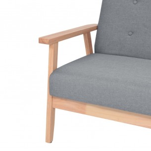 Canapé à 3 places Tissu Gris clair