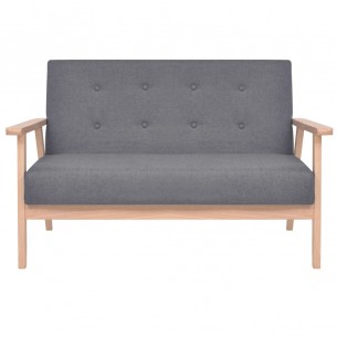 Canapé à 2 places Tissu Gris foncé