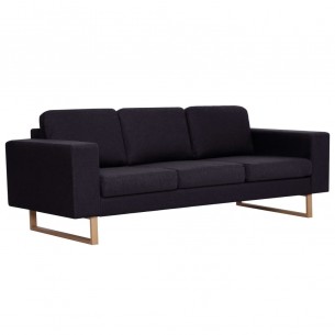 Ensemble de canapé 2 pcs Tissu Noir