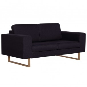 Ensemble de canapé 2 pcs Tissu Noir
