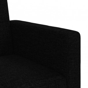 Canapé-lit avec coussins noir tissu
