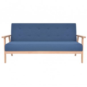Ensemble de canapés 3 pcs Tissu Bleu