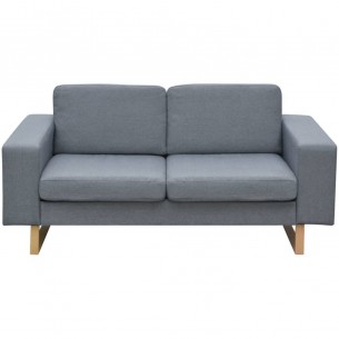 Canapé à 2 places Tissu Gris clair