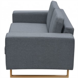 Canapé à 2 places Tissu Gris clair
