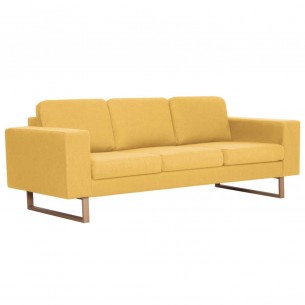 Canapé à 3 places Tissu Jaune