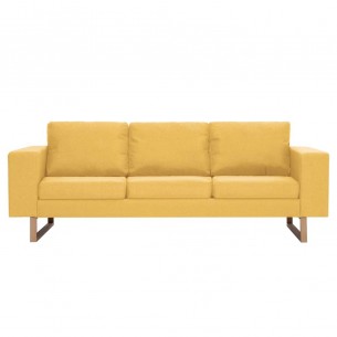 Canapé à 3 places Tissu Jaune