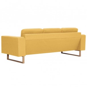 Canapé à 3 places Tissu Jaune