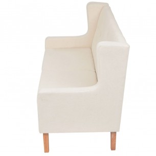 Ensemble de canapés 2 pcs tissu blanc crème