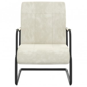 Chaise cantilever Blanc crème Velours