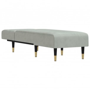 Chaise longue gris clair velours