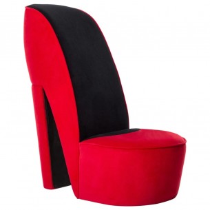 Chaise en forme de talon haut Rouge Velours Chaise en forme de talon haut Rouge Velours