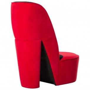 Chaise en forme de talon haut Rouge Velours Chaise en forme de talon haut Rouge Velours