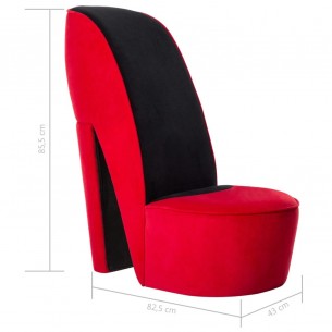 Chaise en forme de talon haut Rouge Velours Chaise en forme de talon haut Rouge Velours