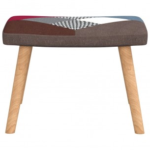 Chaise à bascule avec tabouret Patchwork Tissu