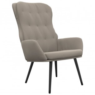 Chaise de relaxation Gris clair Velours