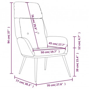 Chaise de relaxation Noir Similicuir daim