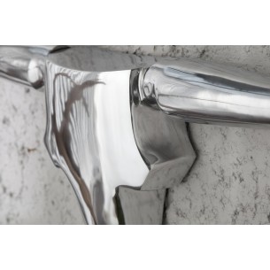 Trophée mural 125 cm Tête de taureau argenté Trophée mural 125 cm Tête de taureau argenté