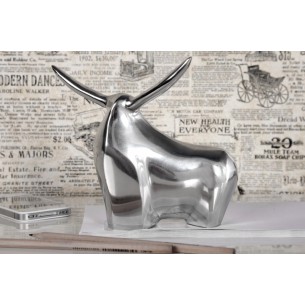 Presse-Papier design taureau en aluminium argenté Presse-Papier design taureau en aluminium argenté