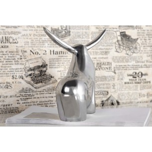 Presse-Papier design taureau en aluminium argenté Presse-Papier design taureau en aluminium argenté