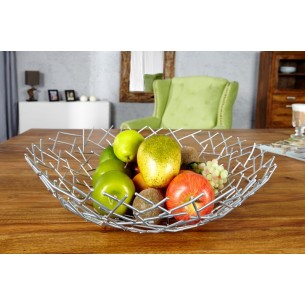 Corbeille de fruit moderne en métal argenté