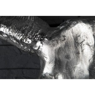 Trophée mural Crâne de taureau en aluminium argenté
