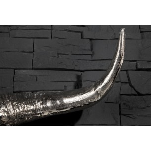 Trophée mural Crâne de taureau en aluminium argenté