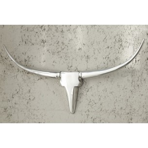Trophée design Tête de taureau teinté argent