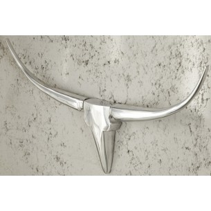 Trophée design Tête de taureau teinté argent