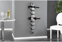 Porte-bouteille mural design vertical en aluminium argenté