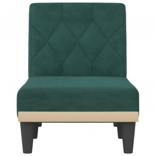 Chaise longue vert foncé velours