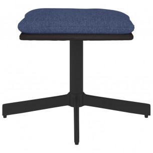 Repose-pied Bleu 60x60x36 cm Tissu et similicuir