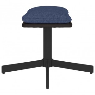Repose-pied Bleu 60x60x36 cm Tissu et similicuir