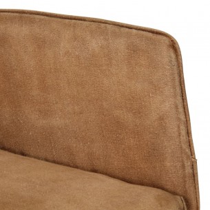 Chaise à bascule marron vintage toile