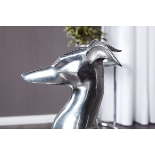 Statue design Chien assis 70 cm en aluminium argenté Statue design Chien assis 70 cm en aluminium argenté