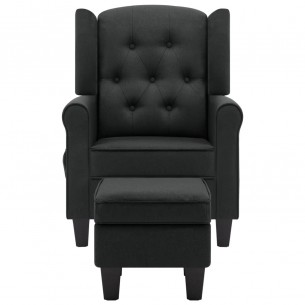 Fauteuil de massage avec repose-pied Gris foncé Tissu