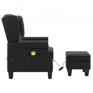 Fauteuil de massage avec repose-pied Gris foncé Tissu