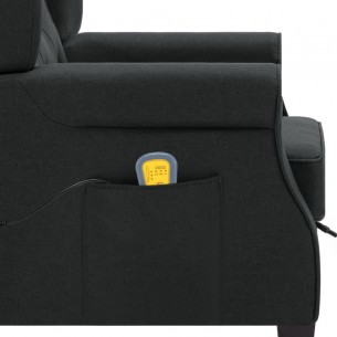 Fauteuil de massage avec repose-pied Gris foncé Tissu