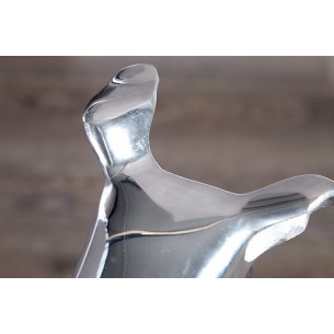Statue design Chien assis 70 cm en aluminium argenté Statue design Chien assis 70 cm en aluminium argenté