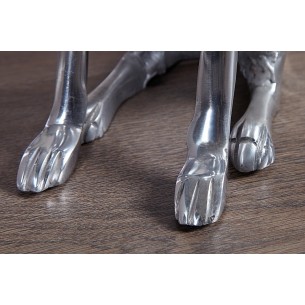 Statue design Chien assis 70 cm en aluminium argenté Statue design Chien assis 70 cm en aluminium argenté