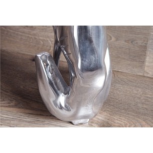Statue design Chien assis 70 cm en aluminium argenté Statue design Chien assis 70 cm en aluminium argenté