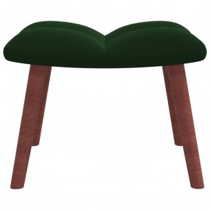Chaise à bascule avec repose-pied Vert foncé Velours