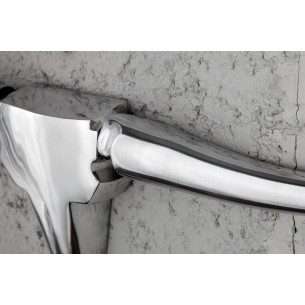 Trophée mural 100 cm en Tête de taureau teinté argent