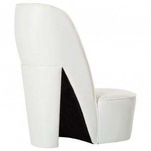 Chaise en forme de chaussure à talon haut Blanc Similicuir Chaise en forme de chaussure à talon haut Blanc Similicuir