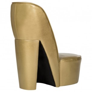 Chaise en forme de chaussure à talon haut Doré Similicuir Chaise en forme de chaussure à talon haut Doré Similicuir